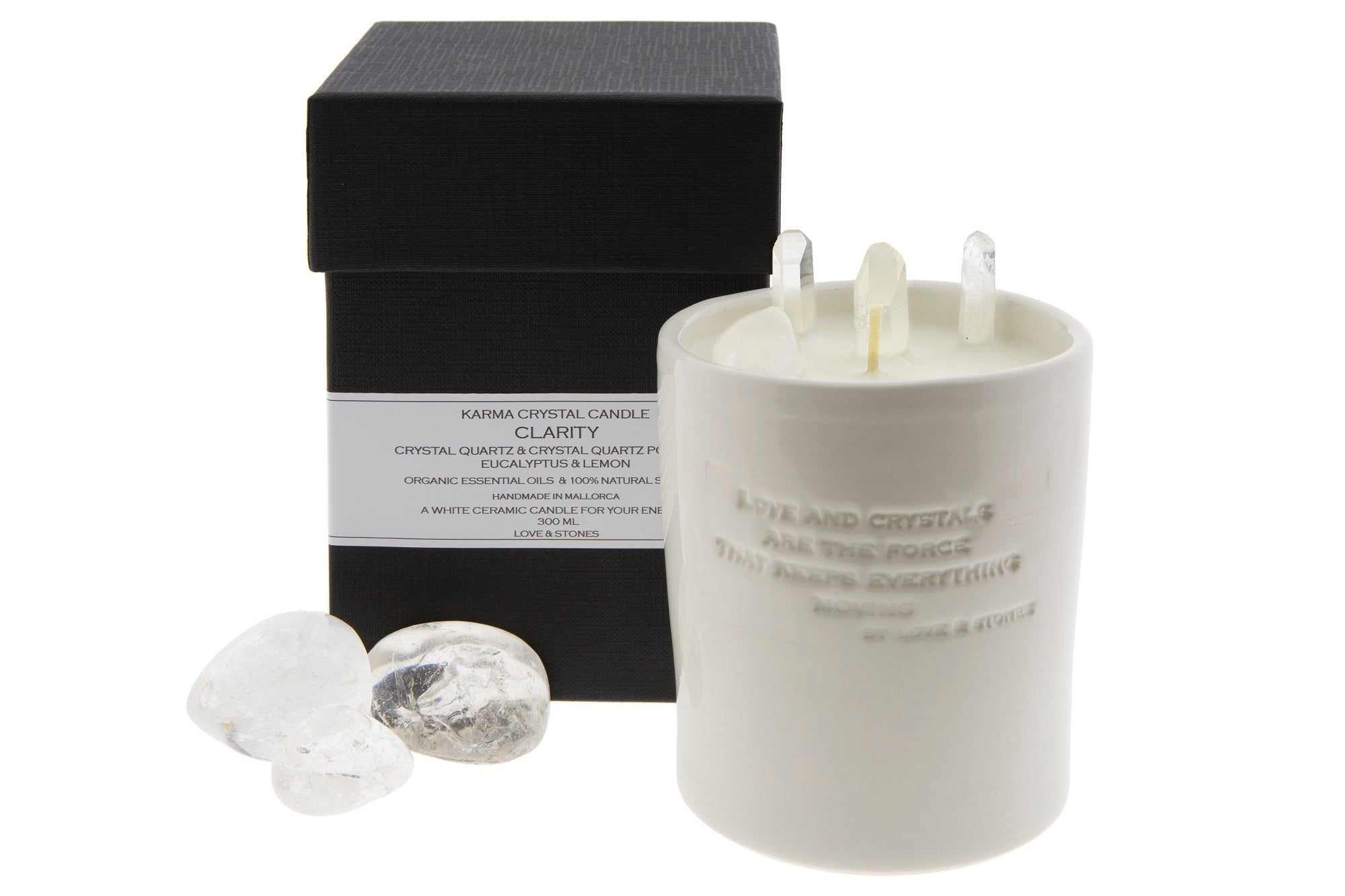 CLARITY - CRYSTAL QUARTZ CRYSTAL INFUSED SCENTED SMALL CANDLE