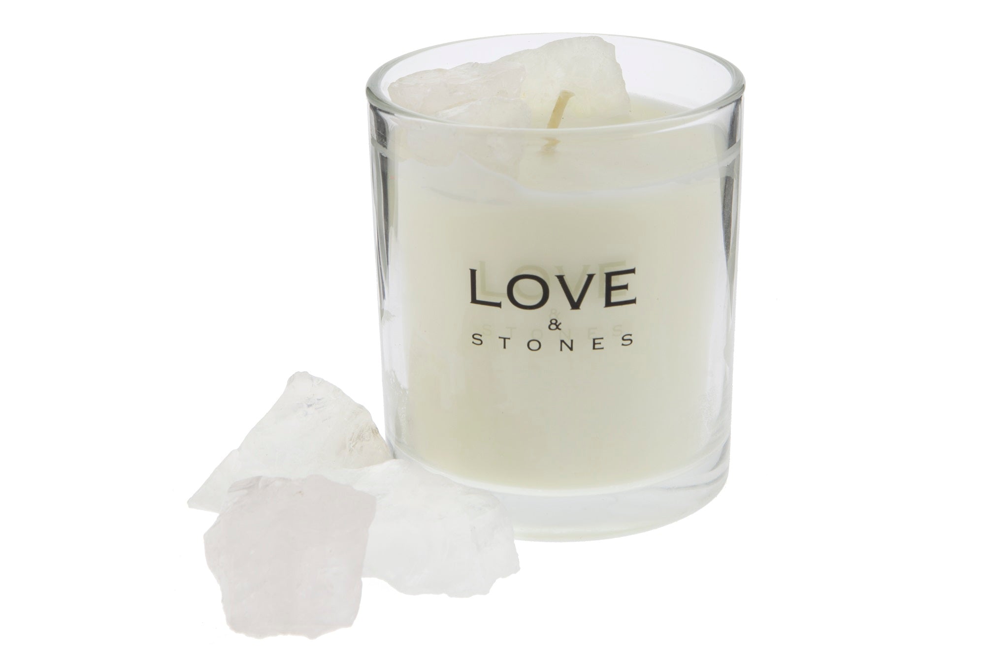 RAW ENERGY  - CRYSTAL QUARTZ CRYSTAL INFUSED SCENTED GLASS CANDLE