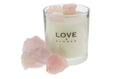 Load image into Gallery viewer, RAW DREAM  - ROSE QUARTZ INFUSED SCENTED GLASS CANDLE
