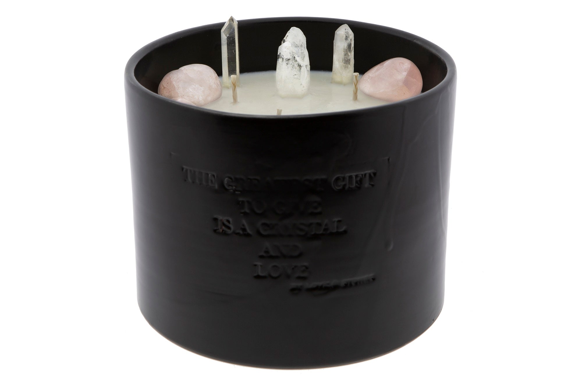 FAITH - A ROSE QUARTZ & CRYSTAL QUARTZ INFUSED SCENTED CANDLE