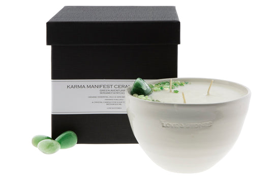 MANIFEST - AVENTURINE CRYSTAL INFUSED SCENTED MEDIUM CANDLE