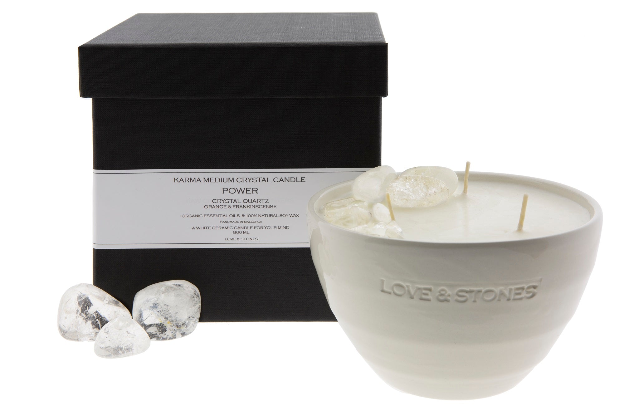 POWER - CRYSTAL QUARTZ INFUSED SCENTED MEDIUM CANDLE