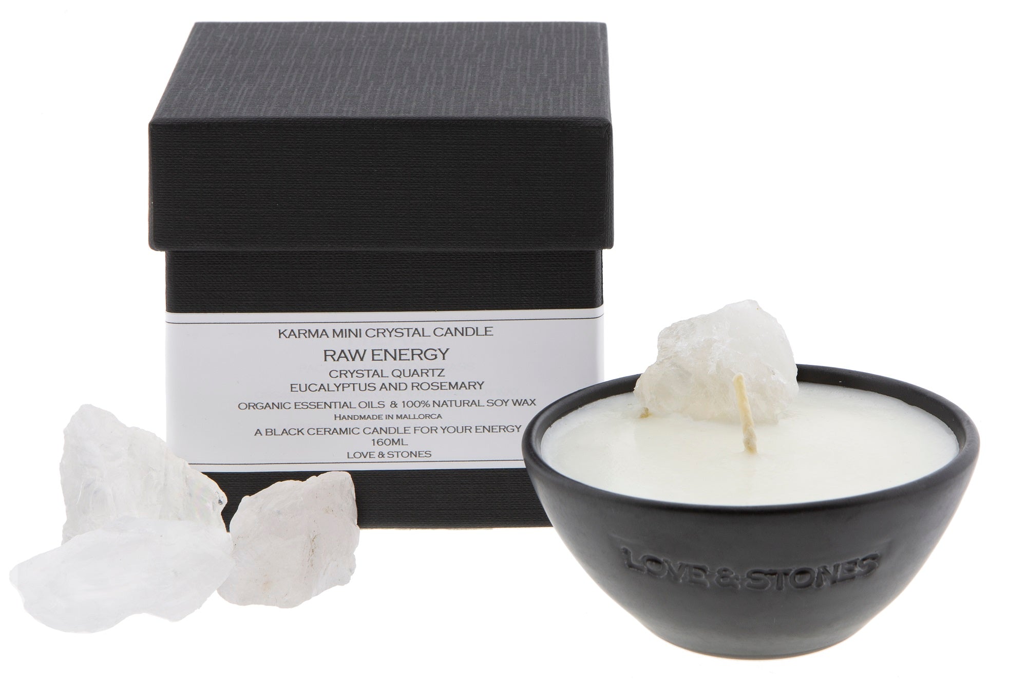 RAW ENERGY - RAW CRYSTAL QUARTZ CRYSTAL INFUSED SCENTED MINI CANDLE