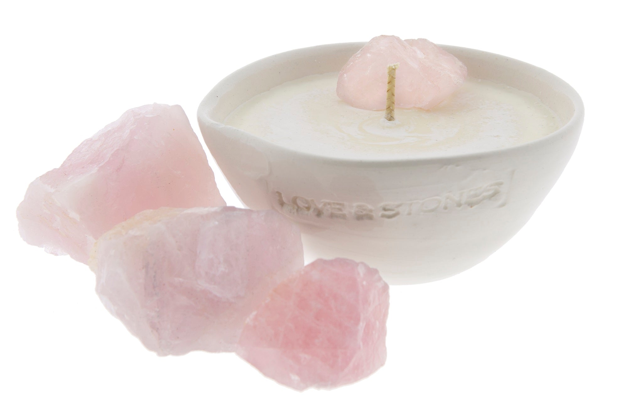 RAW DREAM -  ROSE QUARTZ INFUSED SCENTED MINI CANDLE