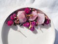 Load image into Gallery viewer, FOREVER- A RAW ROSE QUARTZ CRYSTAL INFUSED SCENTED LARGE CANDLE
