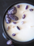 Load image into Gallery viewer, PROTECTION  - AMETHYST CRYSTAL INFUSED SCENTED MEDIUM CANDLE
