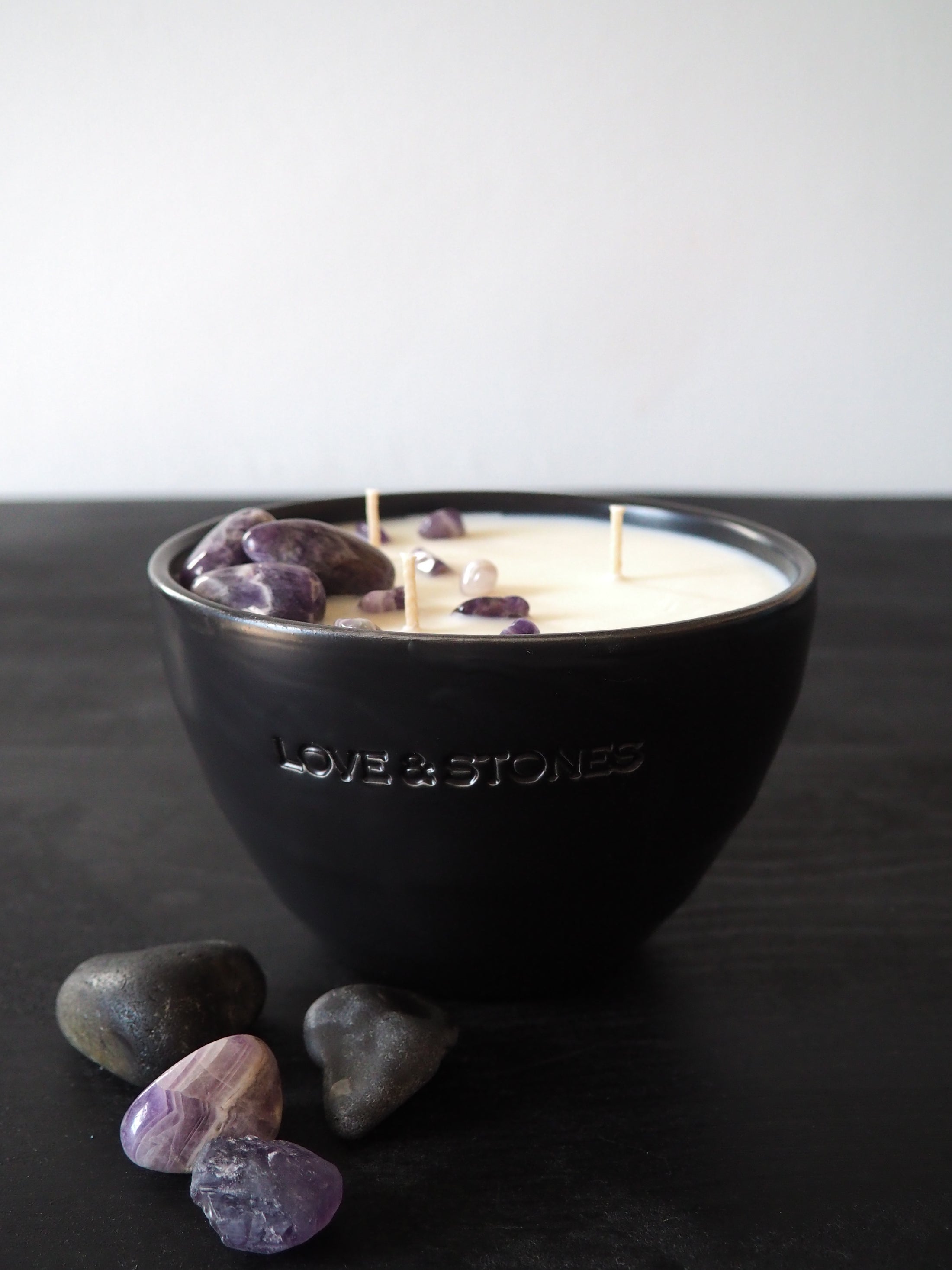 PROTECTION  - AMETHYST CRYSTAL INFUSED SCENTED MEDIUM CANDLE