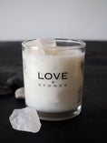 Load image into Gallery viewer, RAW ENERGY  - CRYSTAL QUARTZ CRYSTAL INFUSED SCENTED GLASS CANDLE
