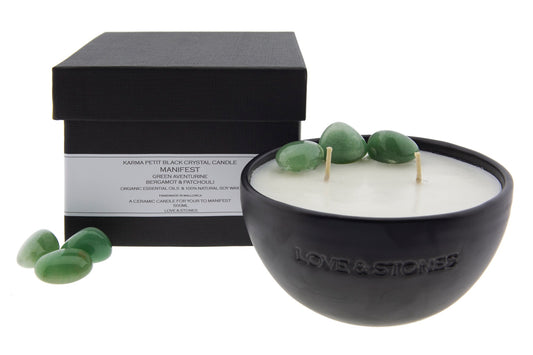 MANIFEST - AVENTURINE CRYSTAL INFUSED SCENTED PETIT CANDLE