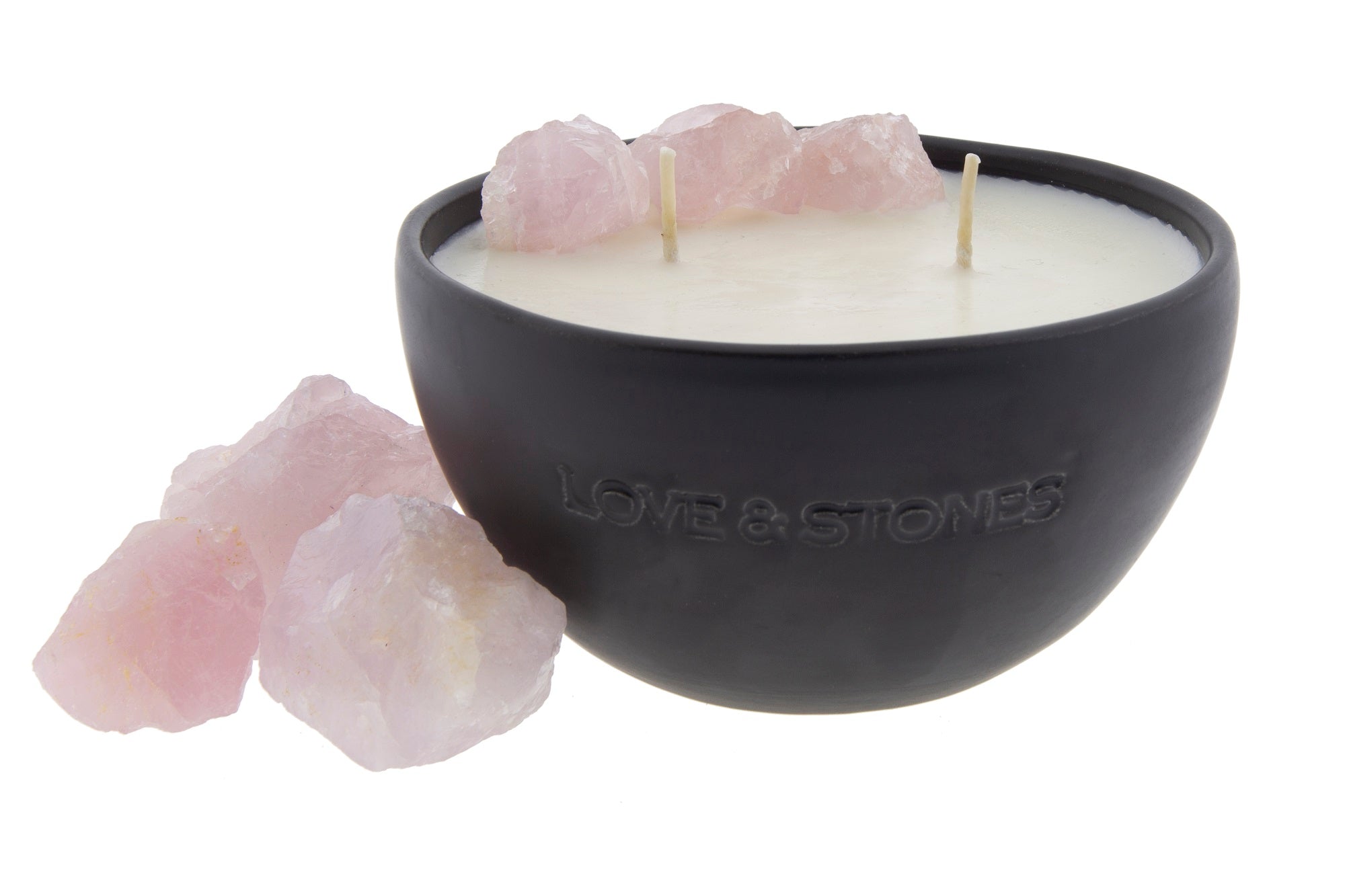 RAW DREAM - RAW ROSE QUARTZ CRYSTAL INFUSED SCENTED PETIT CANDLE