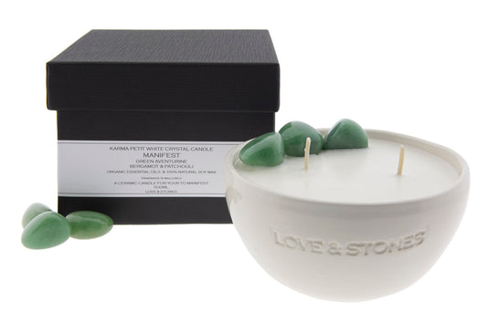 MANIFEST - AVENTURINE CRYSTAL INFUSES SCENTED PETIT CANDLE