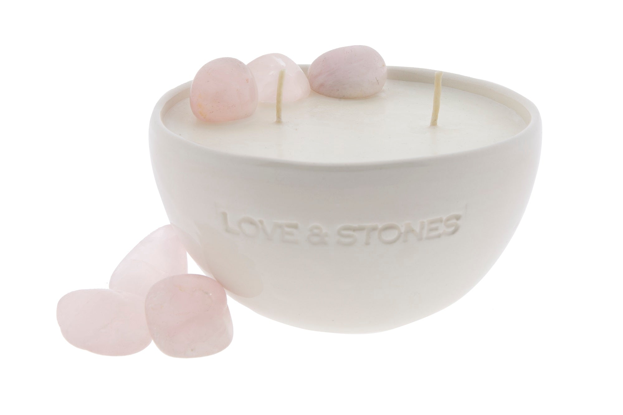 PEACE - ROSE QUARTZ CRYSTAL INFUSED SCENTED PETIT CANDLE