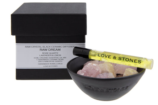 RAW DREAM - RAW ROSE QUARTZ CRYSTALS  DIFFUSER AND CRYSTAL INFUSED "RAW DREAM"  MIST