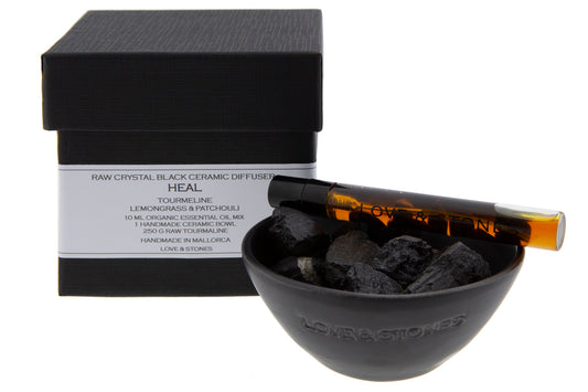 HEAL - RAW BLACK TOURMALINE CRYSTALS SCENTED DIFFUSER