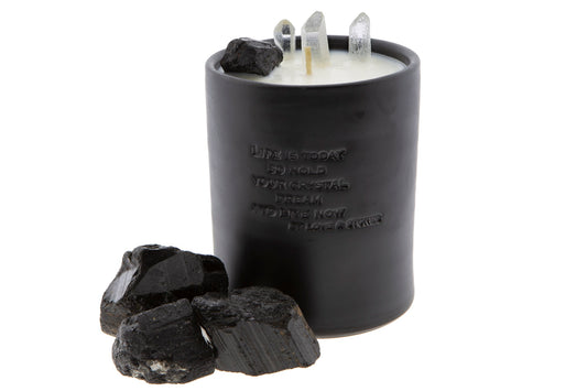 FEEL BALANCE - BLACK TOURMALINE CRYSTAL INFUSED SCENTED CANDLE