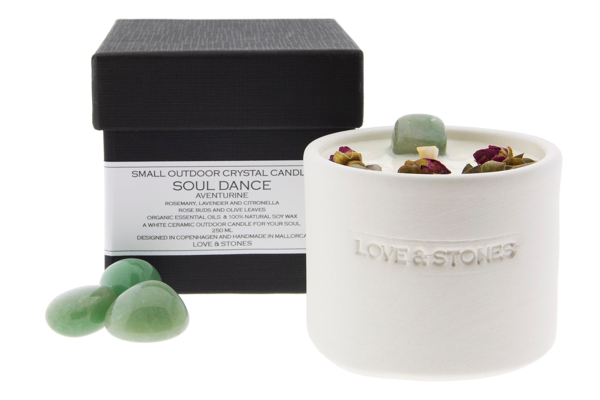 SOUL DANCE - AVENTURINE CRYSTAL INFUSED SCENTED OUTDOOR TINY CANDLE