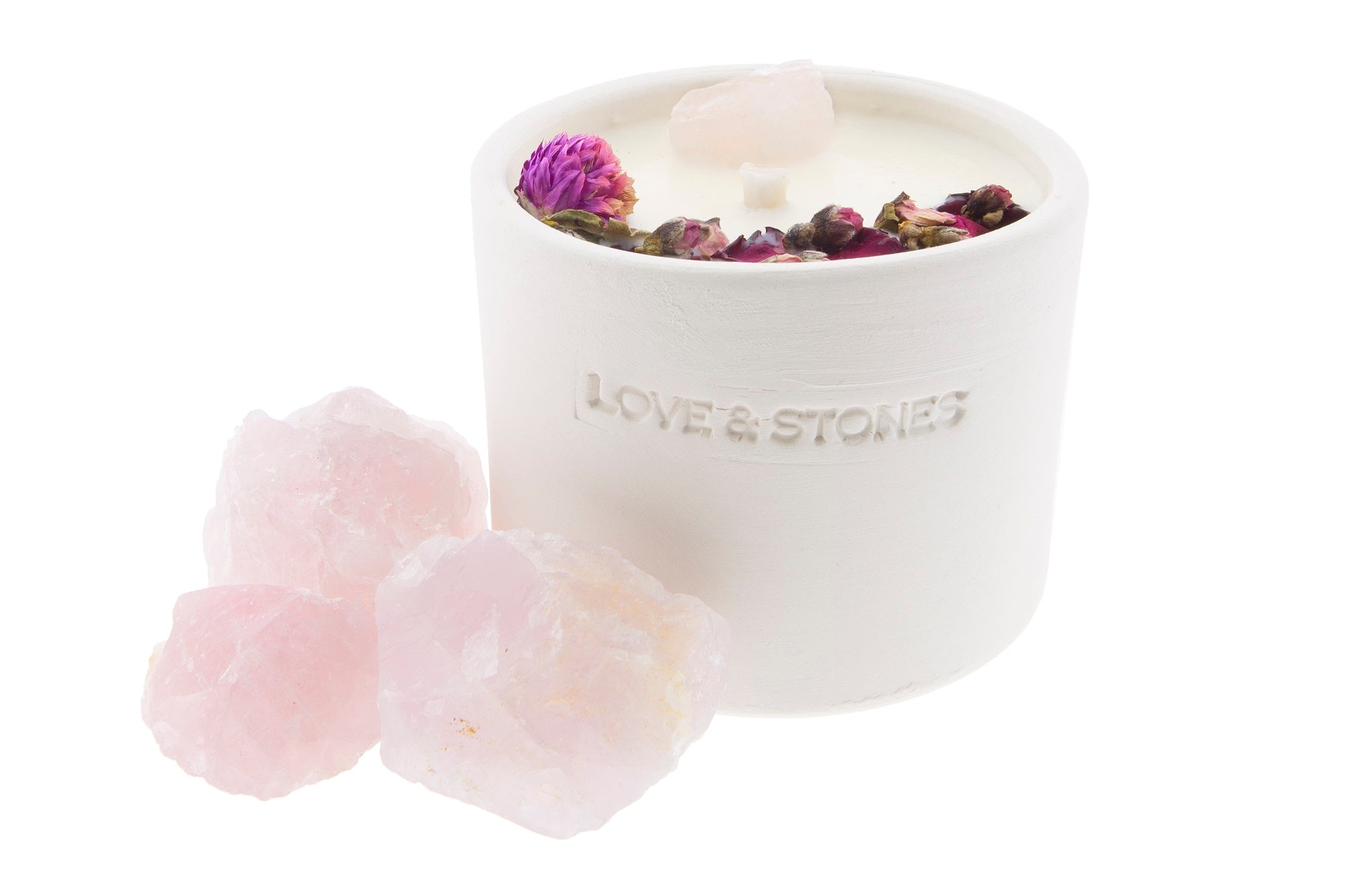 SPIRIT WAVE - ROSE QUARTZ INFUSED SCENTED OUTDOOR TINY CANDLE