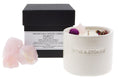 Load image into Gallery viewer, PURITY - ROSE QUARTZ CRYSTAL INFUSED AND WILD FLOWER SCENTED TINY CANDLE
