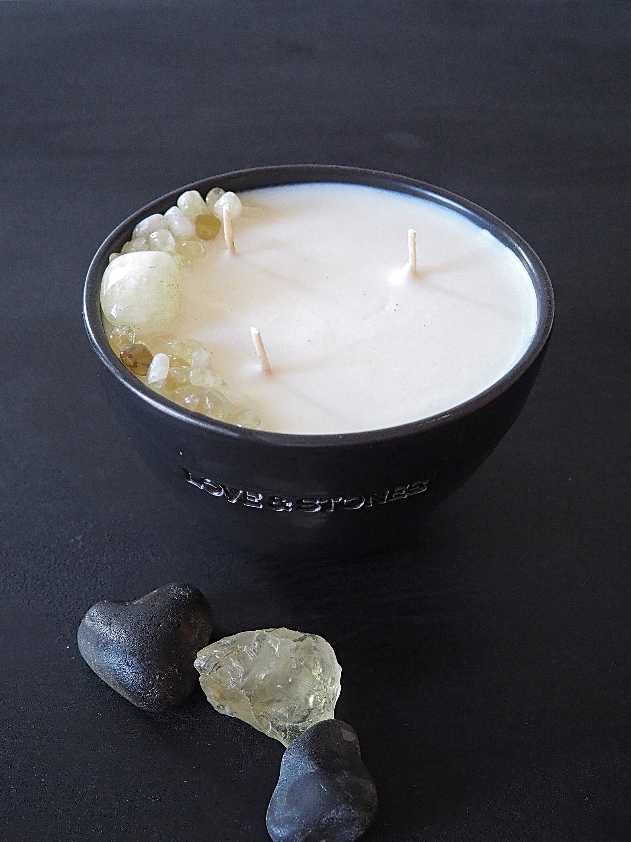 ABUNDANCE  - CITRINE CRYSTAL INFUSED SCENTED MEDIUM CANDLE