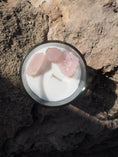 Load image into Gallery viewer, RAW DREAM  - ROSE QUARTZ INFUSED SCENTED GLASS CANDLE
