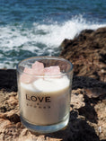 Load image into Gallery viewer, RAW DREAM  - ROSE QUARTZ INFUSED SCENTED GLASS CANDLE
