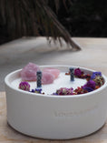 Load image into Gallery viewer, SPIRIT WAVE - ROSE QUARTZ INFUSED SCENTED OUTDOOR LARGE CANDLE
